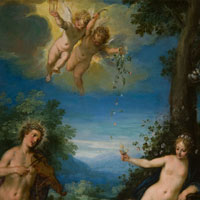 JAN; JOHANN BRUEGHEL THE ELDER & ROTTENHAMMER  Venus & Apollo, Putti Dancing